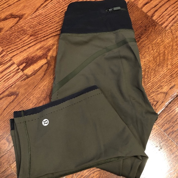 lululemon athletica Pants - NEW Lululemon cropped army green leggings